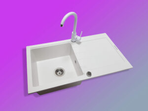 Granitna sudopera G Stone KM21 bela + Minotti Bela Slavina