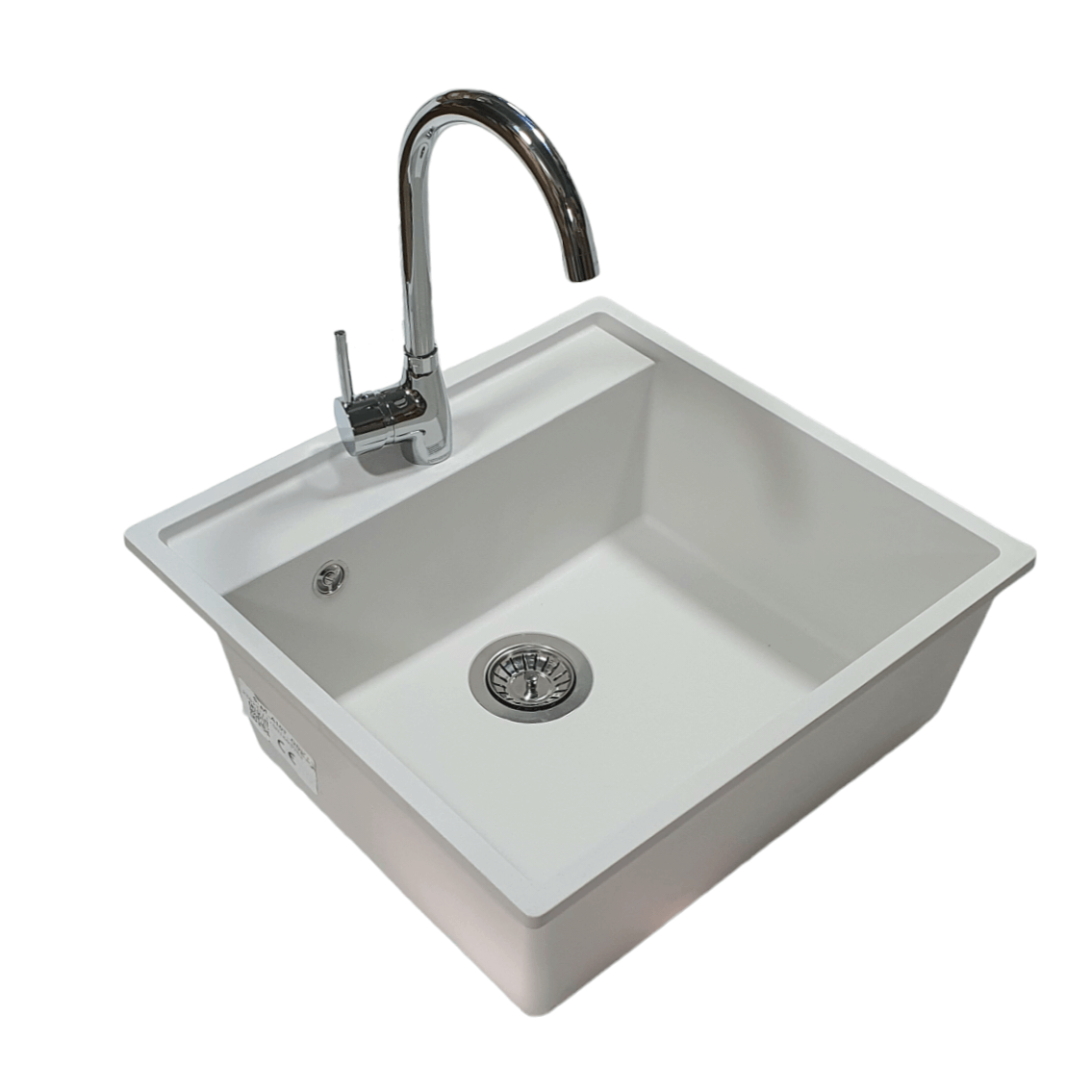 Bela San Donna Selena granitna sudopera, chrome swan slavina