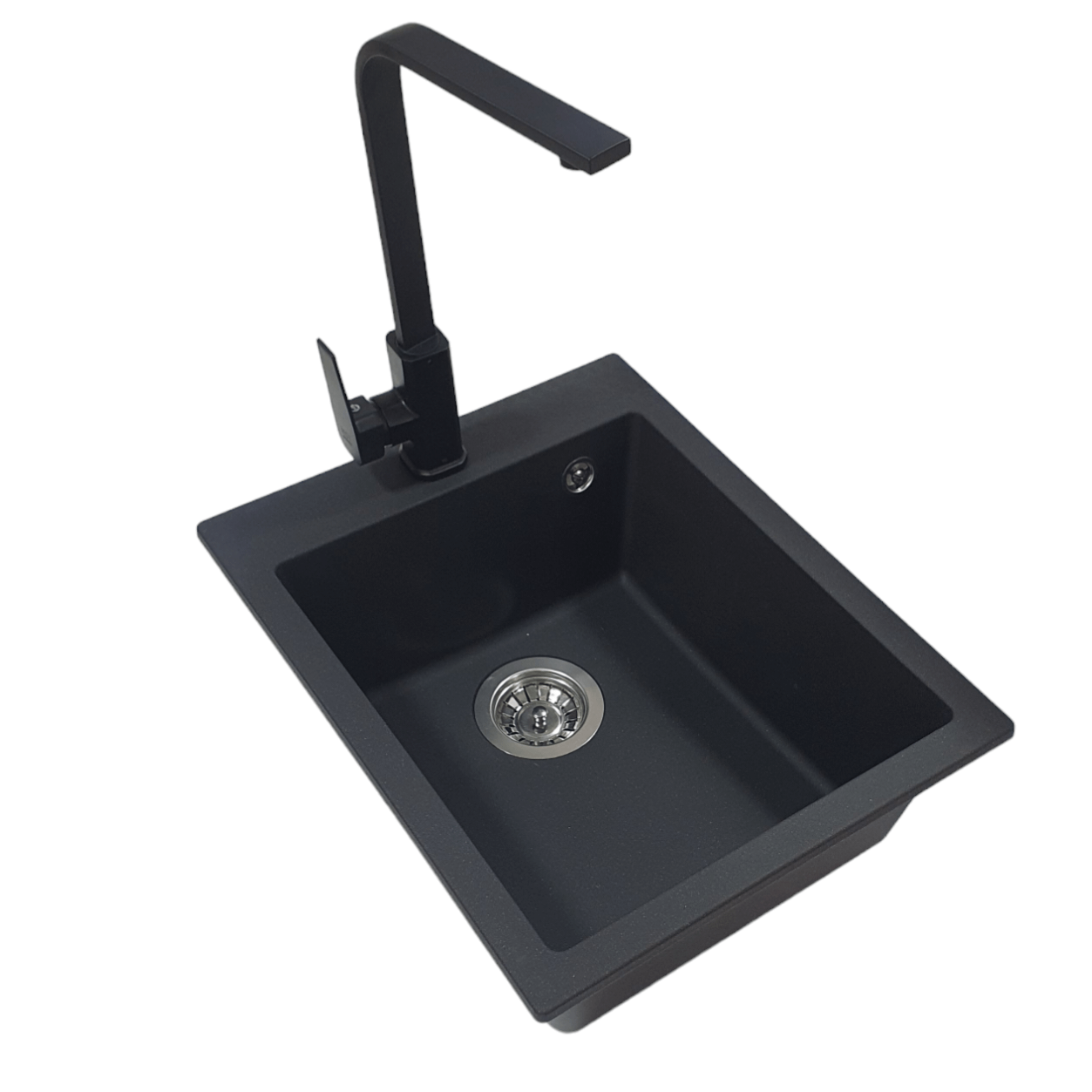 Mat Crna San Donna Vesta granitna sudopera sa Black Elegance slavinom