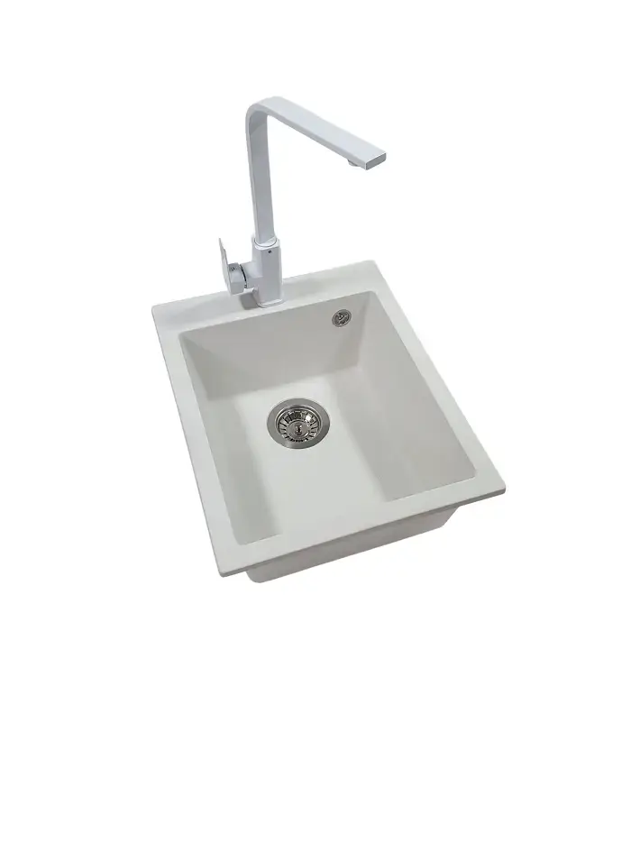 vesta bela granitna sudopera sa white elegance slavinom